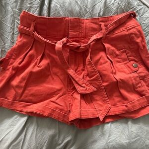 Forever 21 Women's Red Belted Cargo Shorts